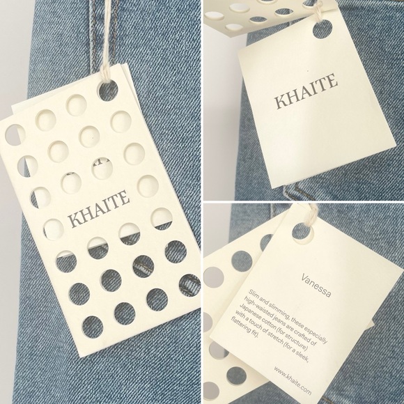 NWT Khaite Vanessa High Rise Slim Fit Straight Leg Jeans in Light Wash Size 25 - Picture 14 of 16